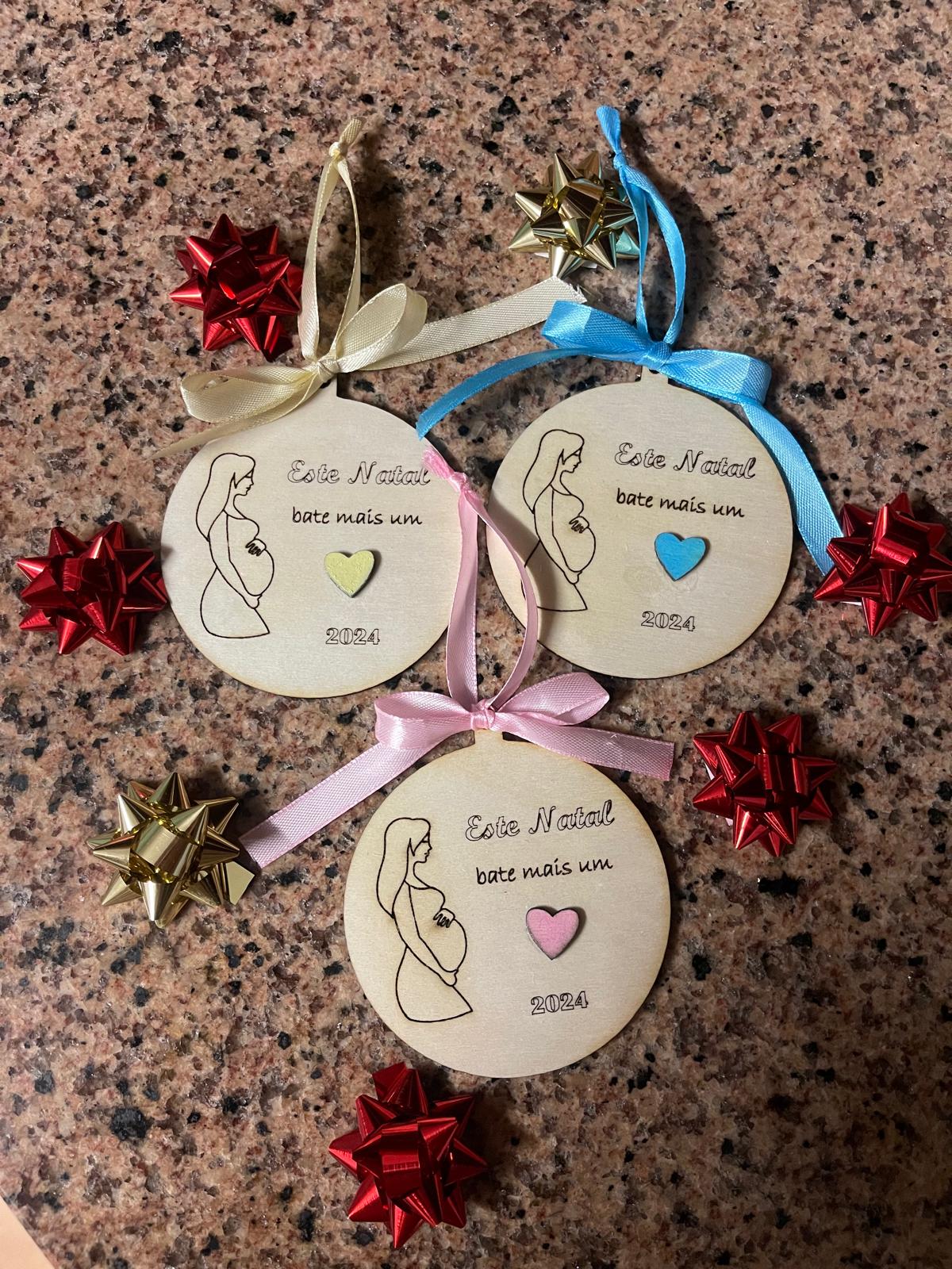 Bola de Natal personalizada - especial grávida 🎄