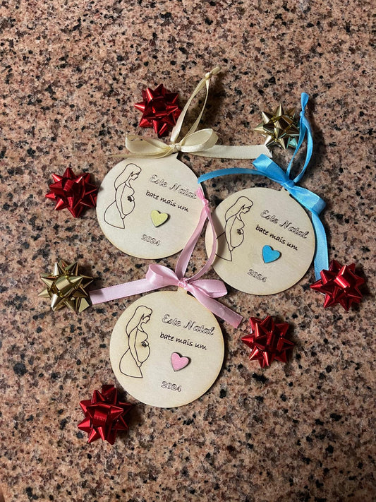 Bola de Natal personalizada - especial grávida 🎄