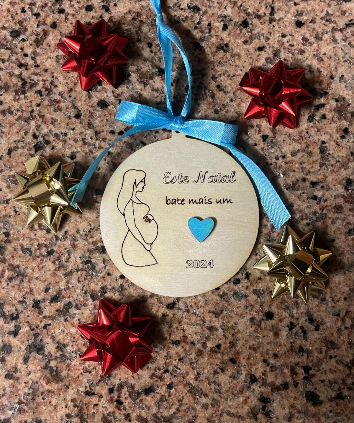 Bola de Natal personalizada - especial grávida 🎄