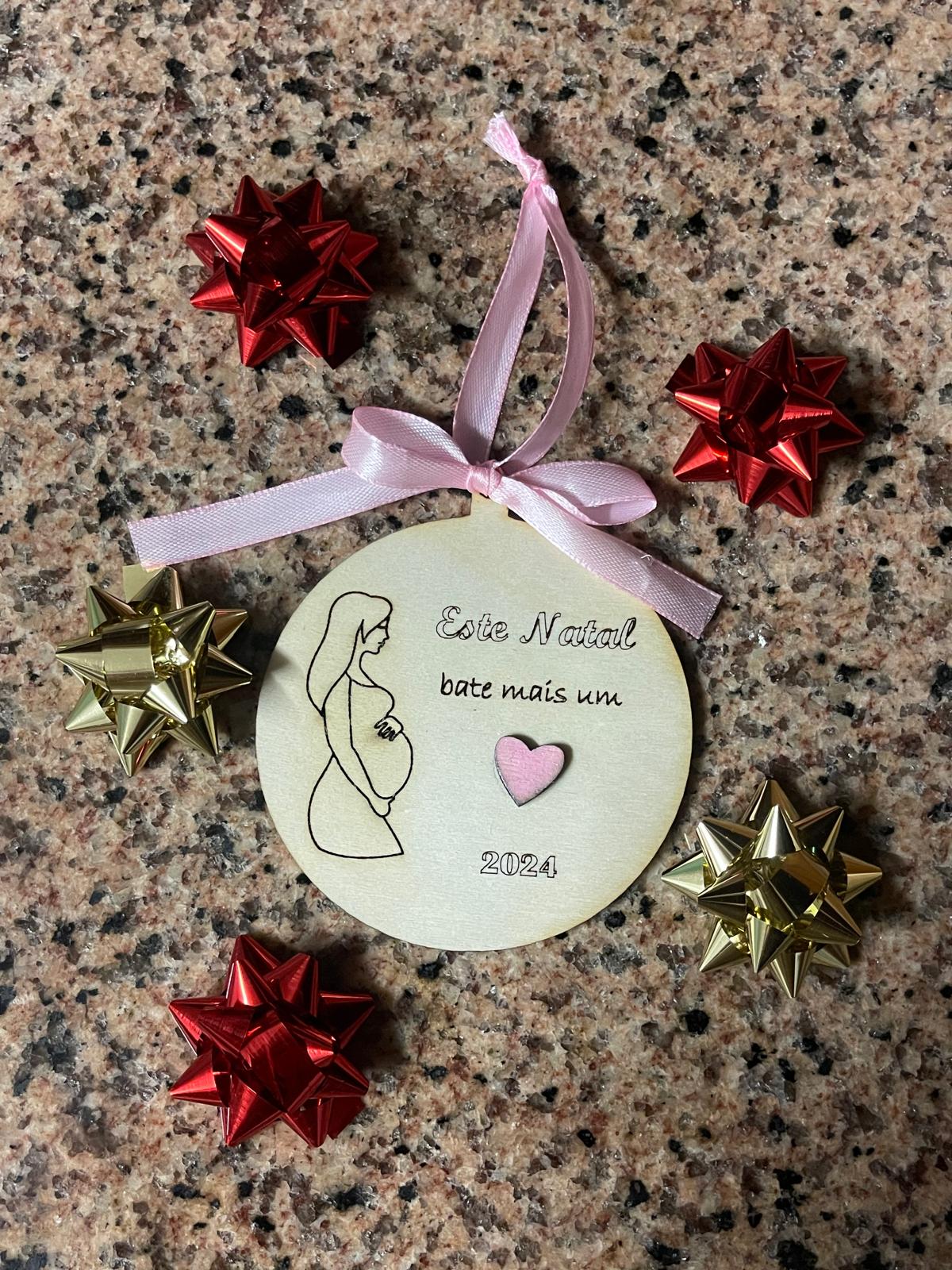 Bola de Natal personalizada - especial grávida 🎄