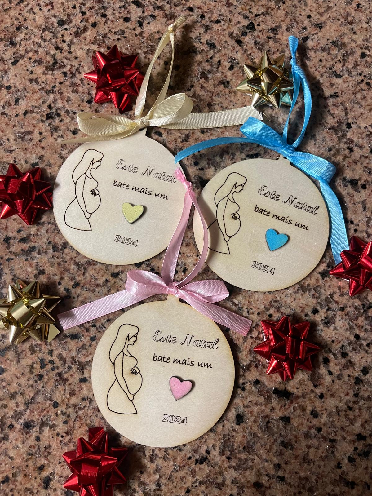 Bola de Natal personalizada - especial grávida 🎄